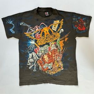 Vintage 1993 Aerosmith Toys in the Attic All Over Print Single-Stitch T-Shirt